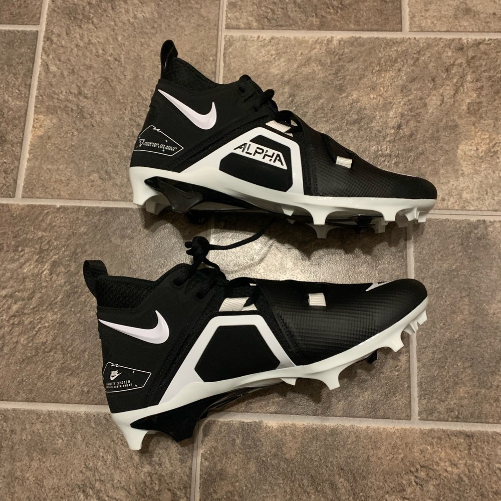 Nike Alpha Menace Pro 3 Mid Football Cleats Black Mens Size 9.5 CT6649-001